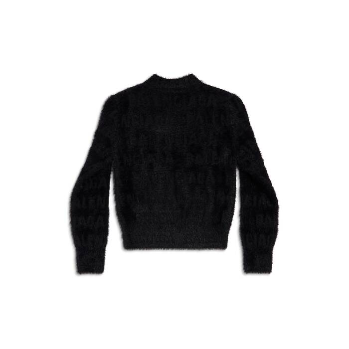 bal horizontal allover furry fitted sweater