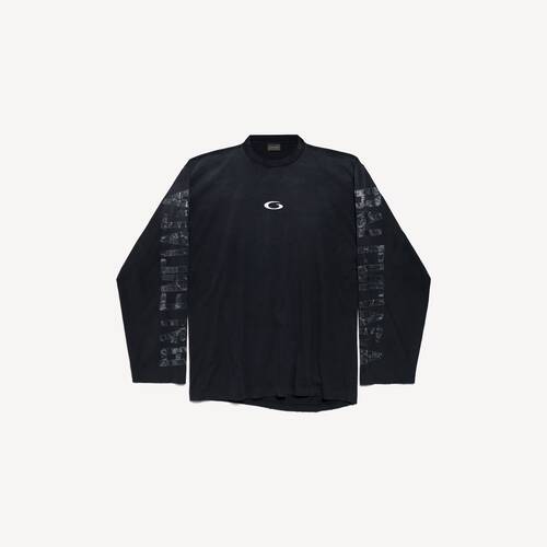 transparent tape shifted oversized long sleeve t-shirt