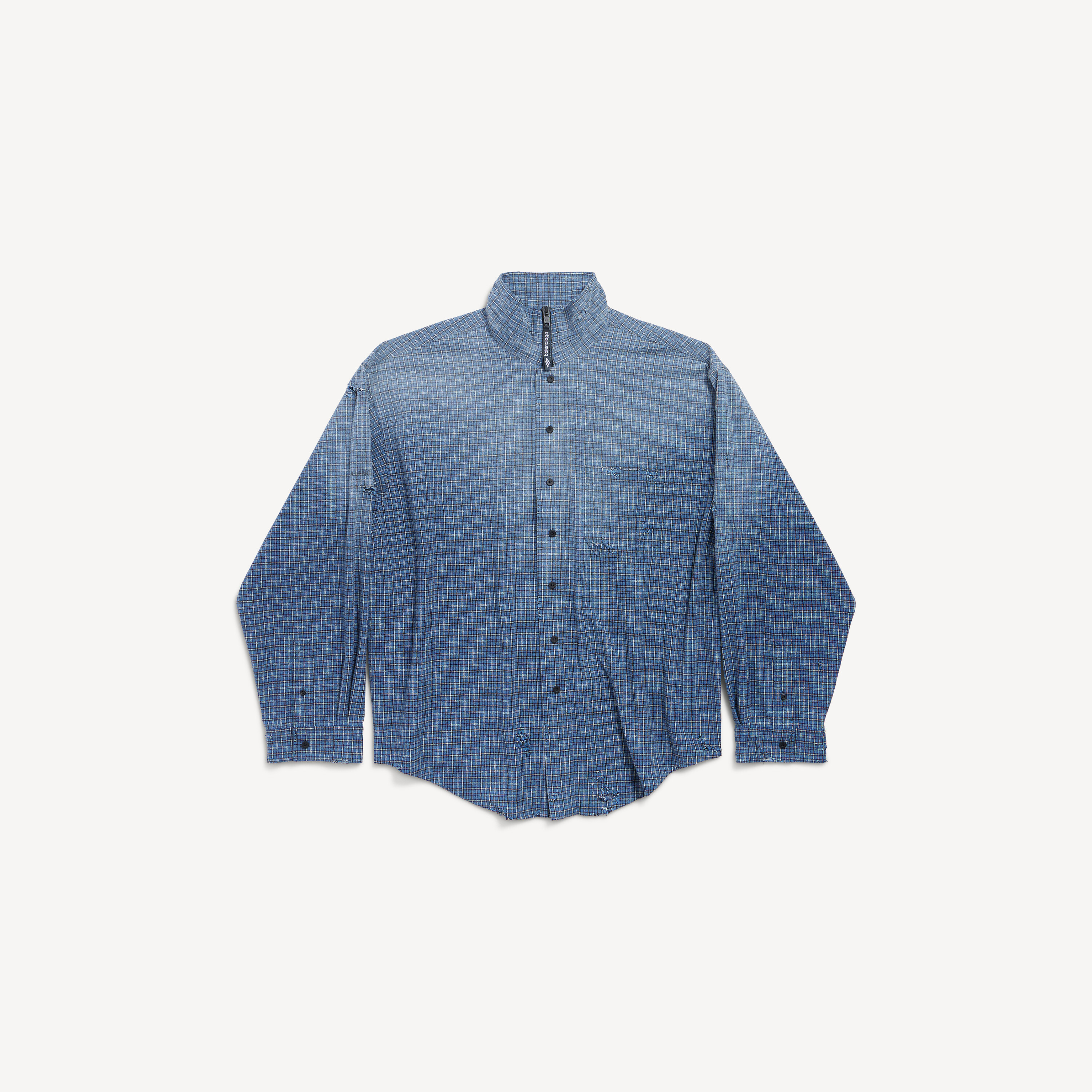 Men's Zip-up Shirt in Blue | Balenciaga US