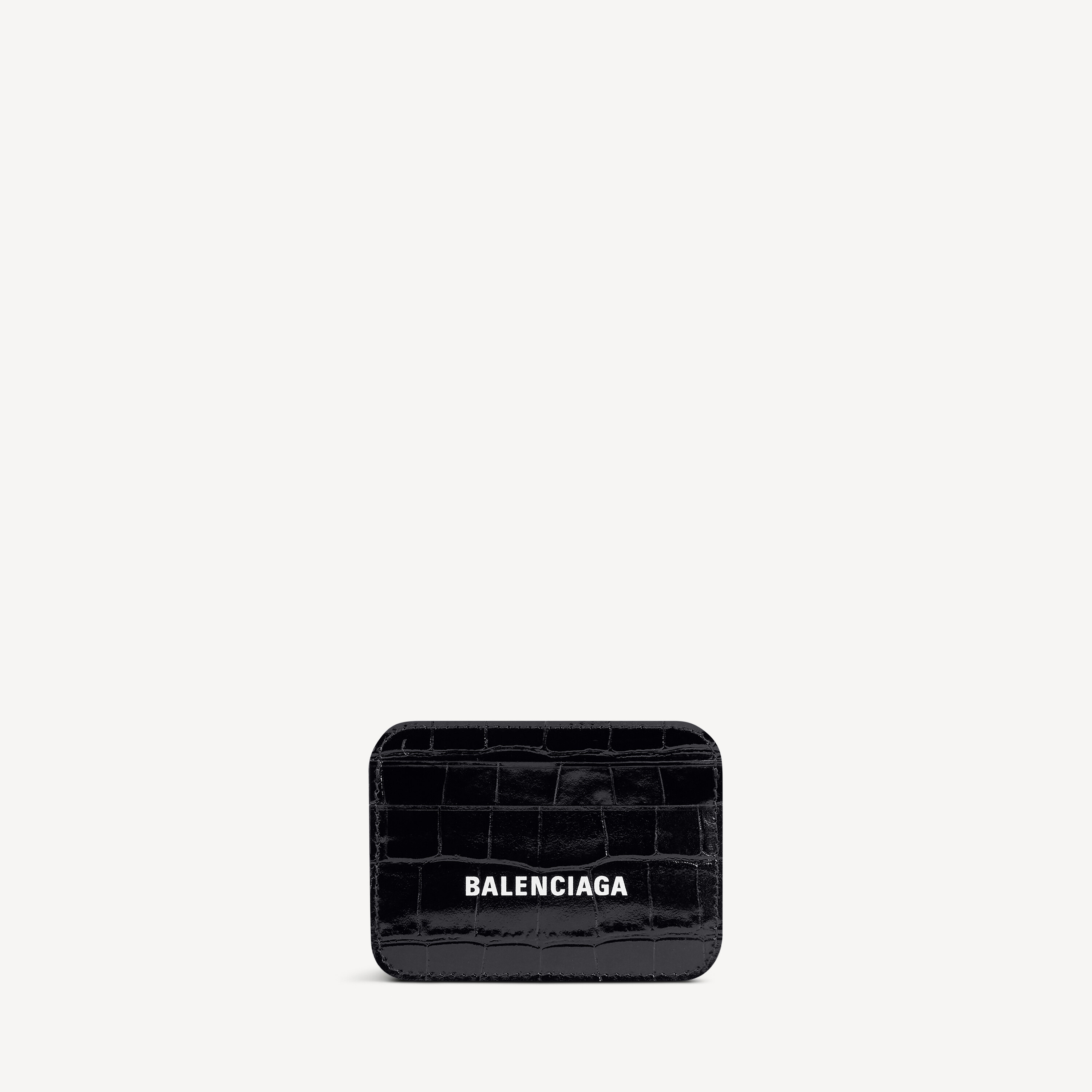 Balenciaga cash card holder crocodile embossed