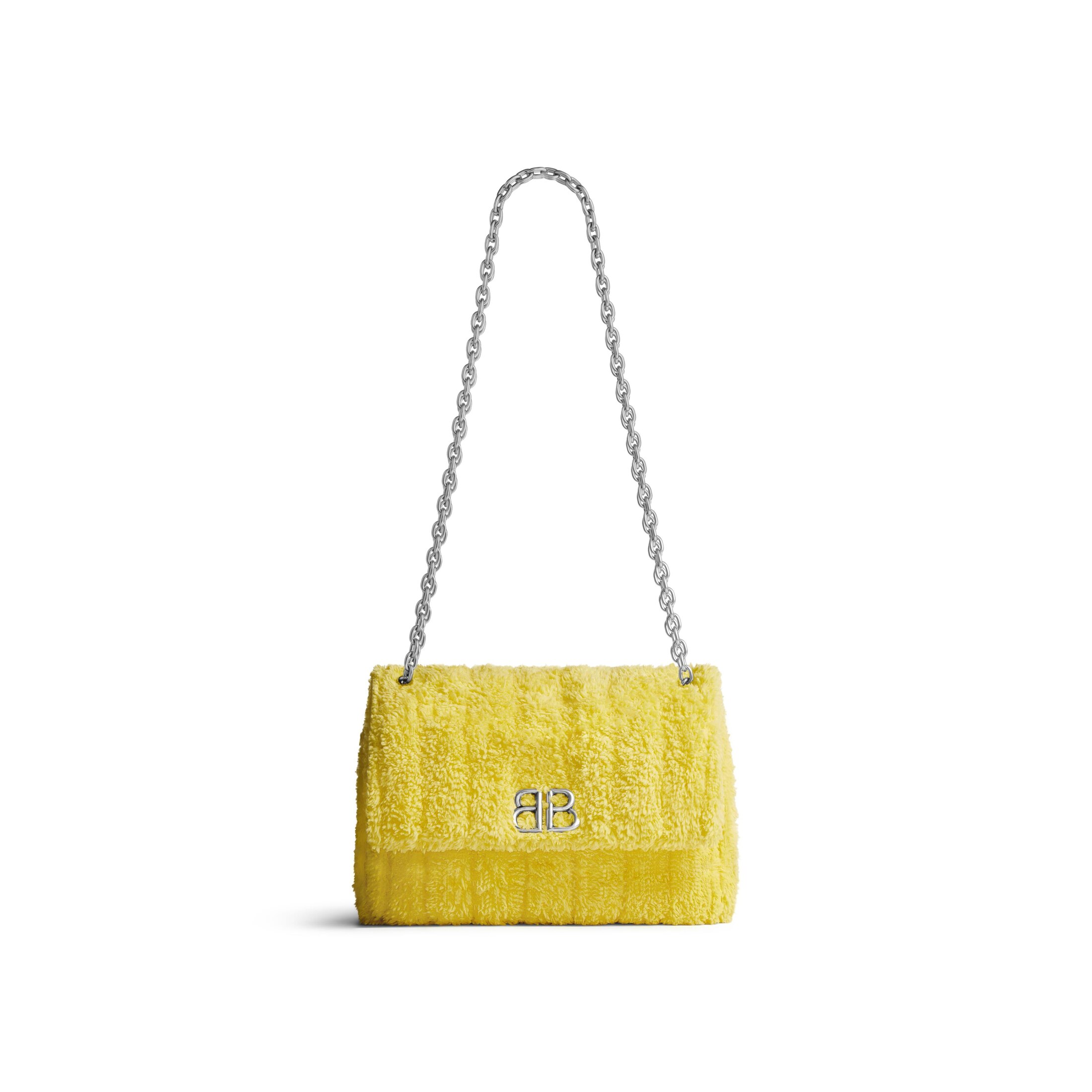 Balenciaga Monaco Mini Bag Quilted Towel Fabric - Yellow - Women's - Polyester