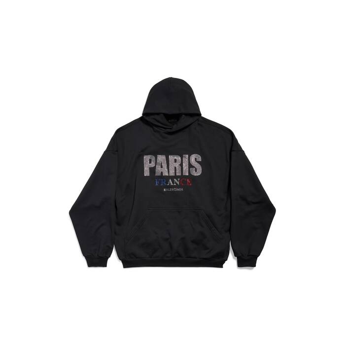 hoodie paris strass large fit 