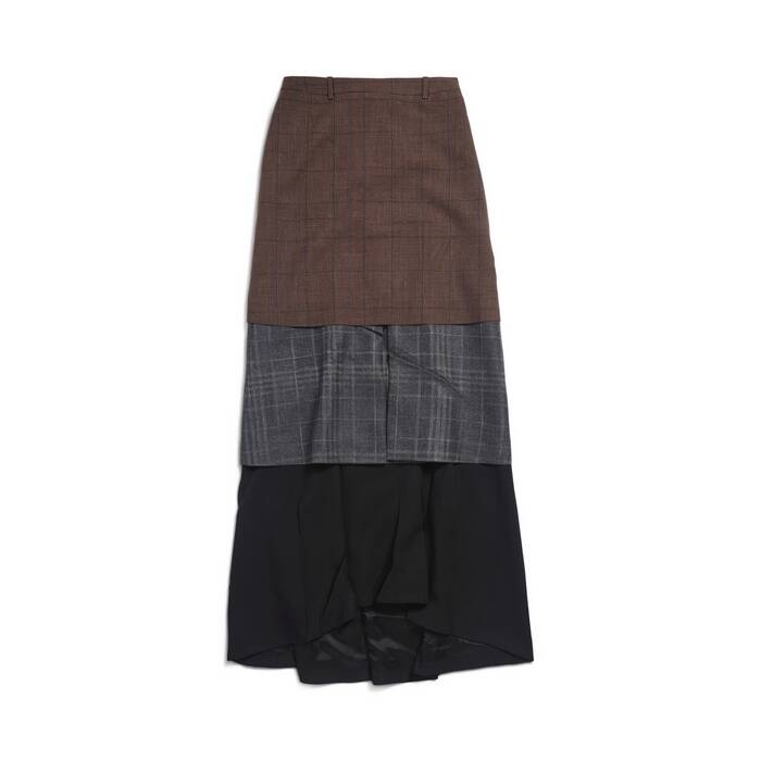 maxi layered tailored skirt