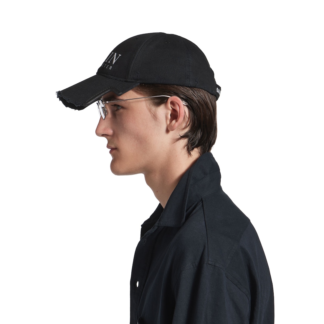 Men's Main Character Artwork Cap in Black Faded | Balenciaga US