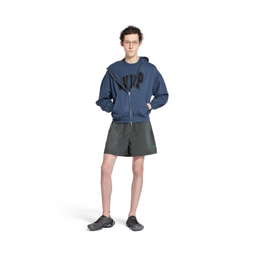 check boxer swim shorts