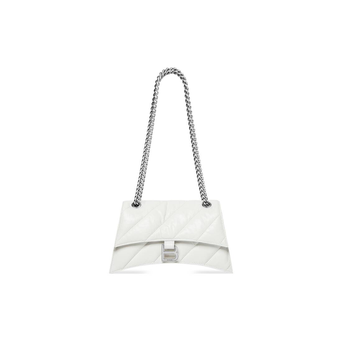 balenciaga.com | WOMEN'S CRUSH SMALL CHAIN BAG QUILTED IN OPTIC WHITE
