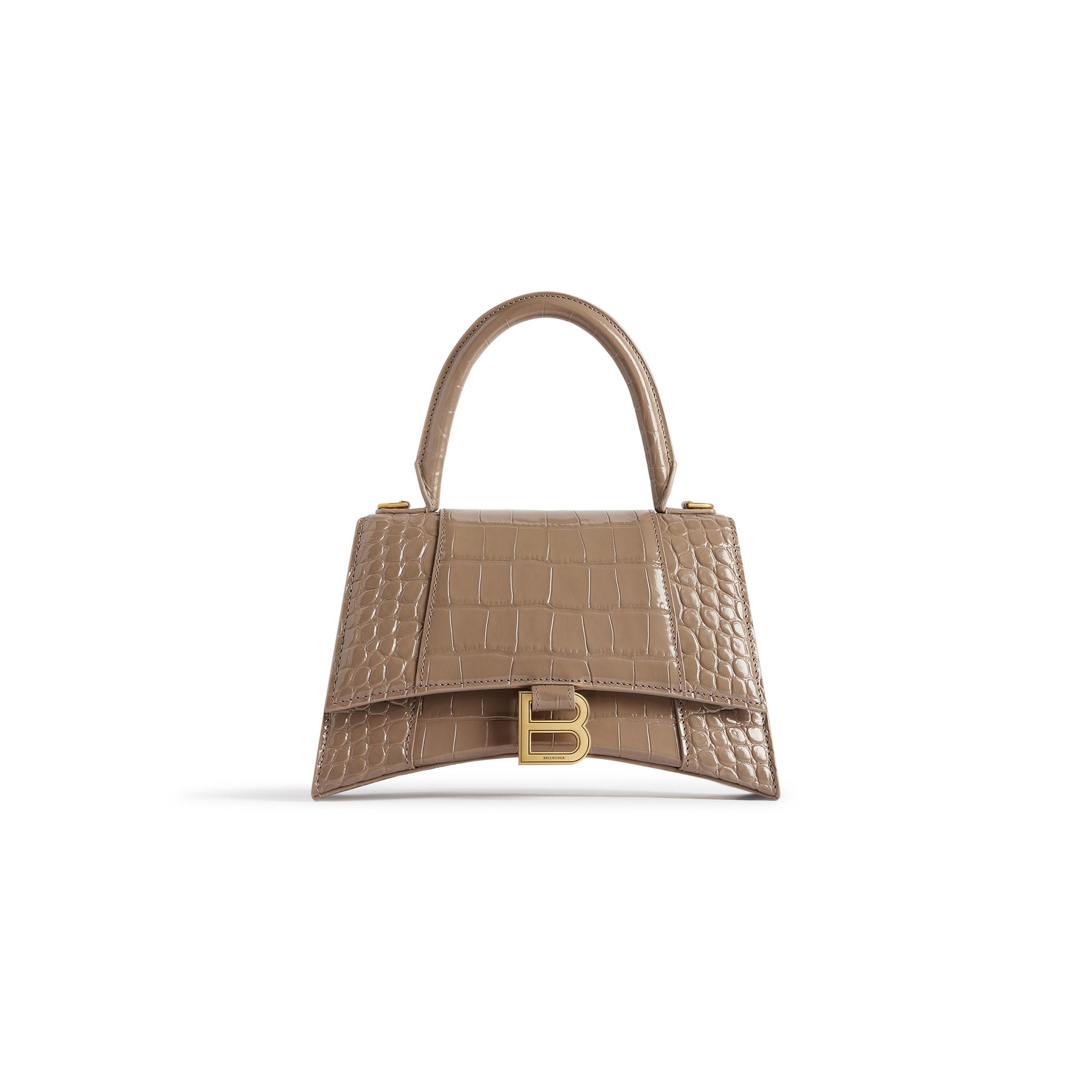 Balenciaga Hourglass Handbag XS BB Monogram Beige/Brown