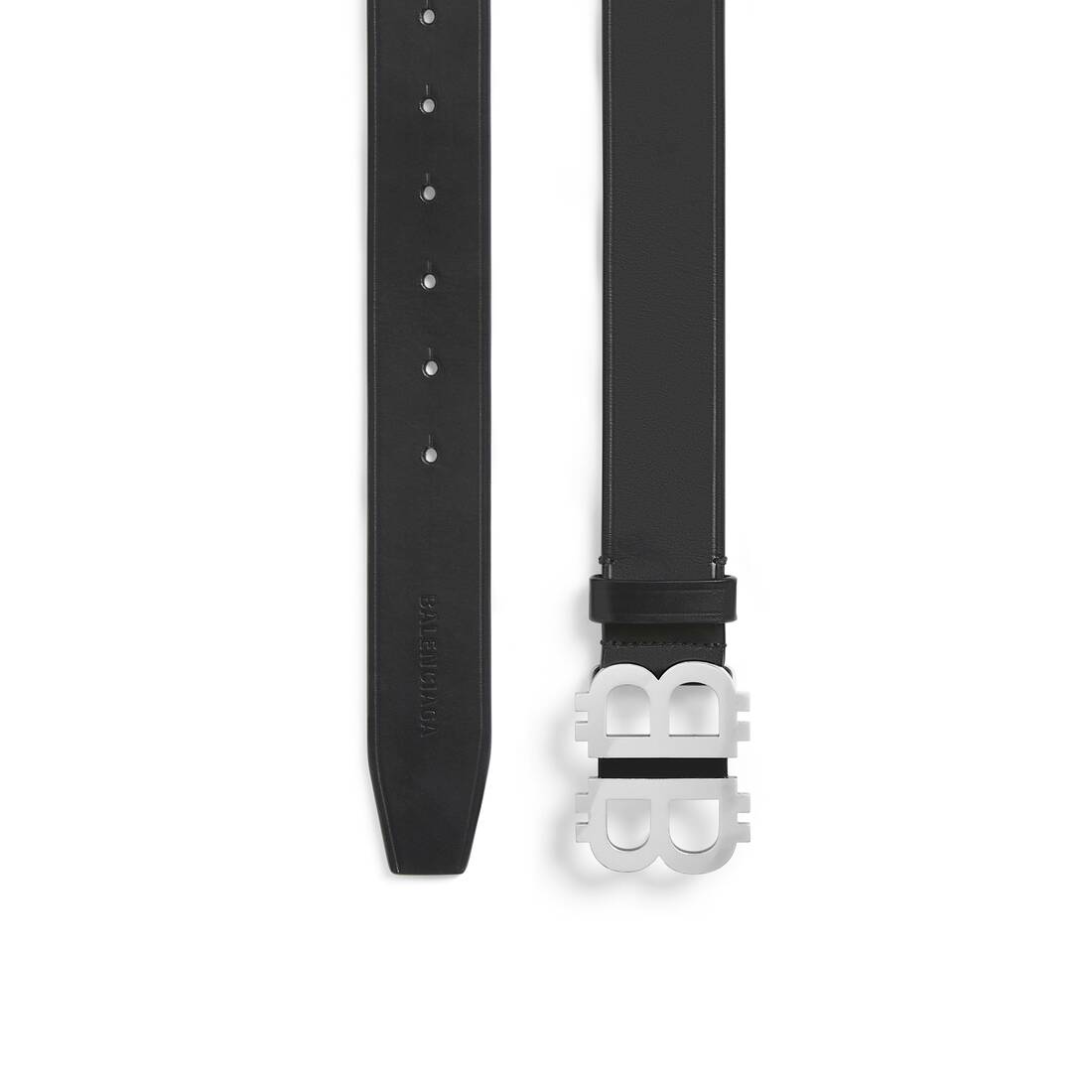 Balenciaga logo-buckle leather belt - Black
