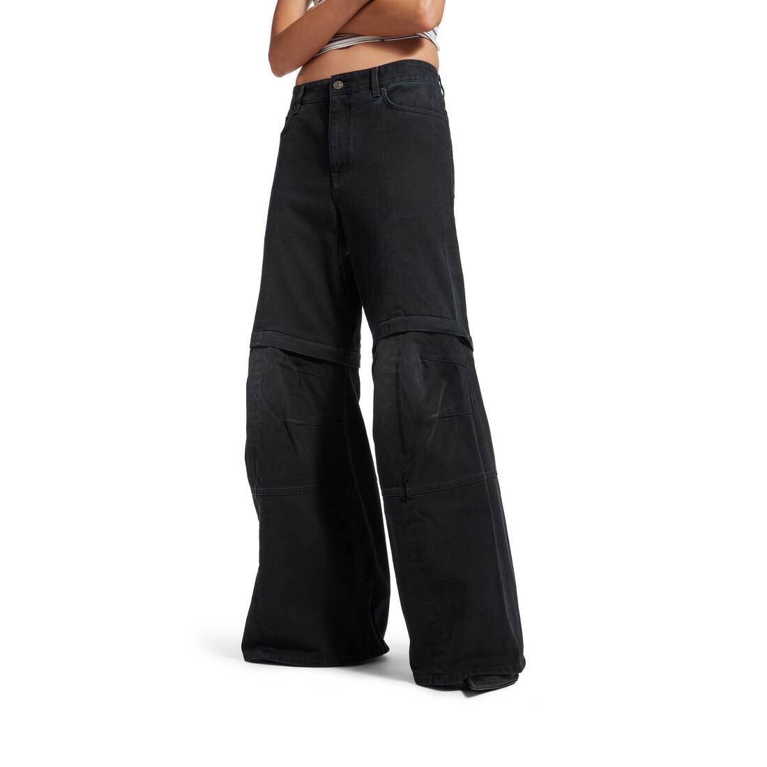 Pantalon Cargo Évasé pour Femme en Noir Balenciaga FR