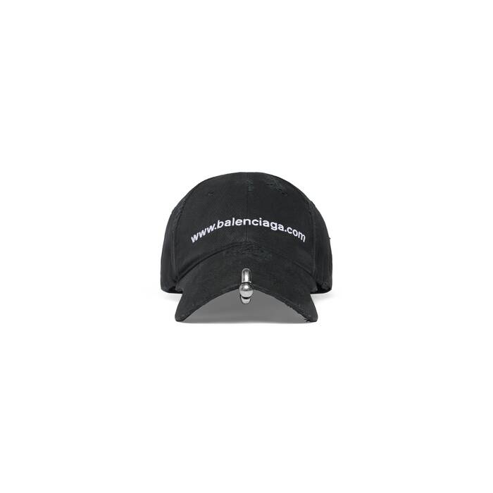 Mens Balenciaga Hats  Embroidered Logo Baseball Cap Black  Gollu Binicilik