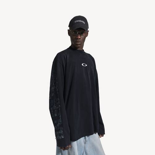 transparent tape shifted oversized long sleeve t-shirt