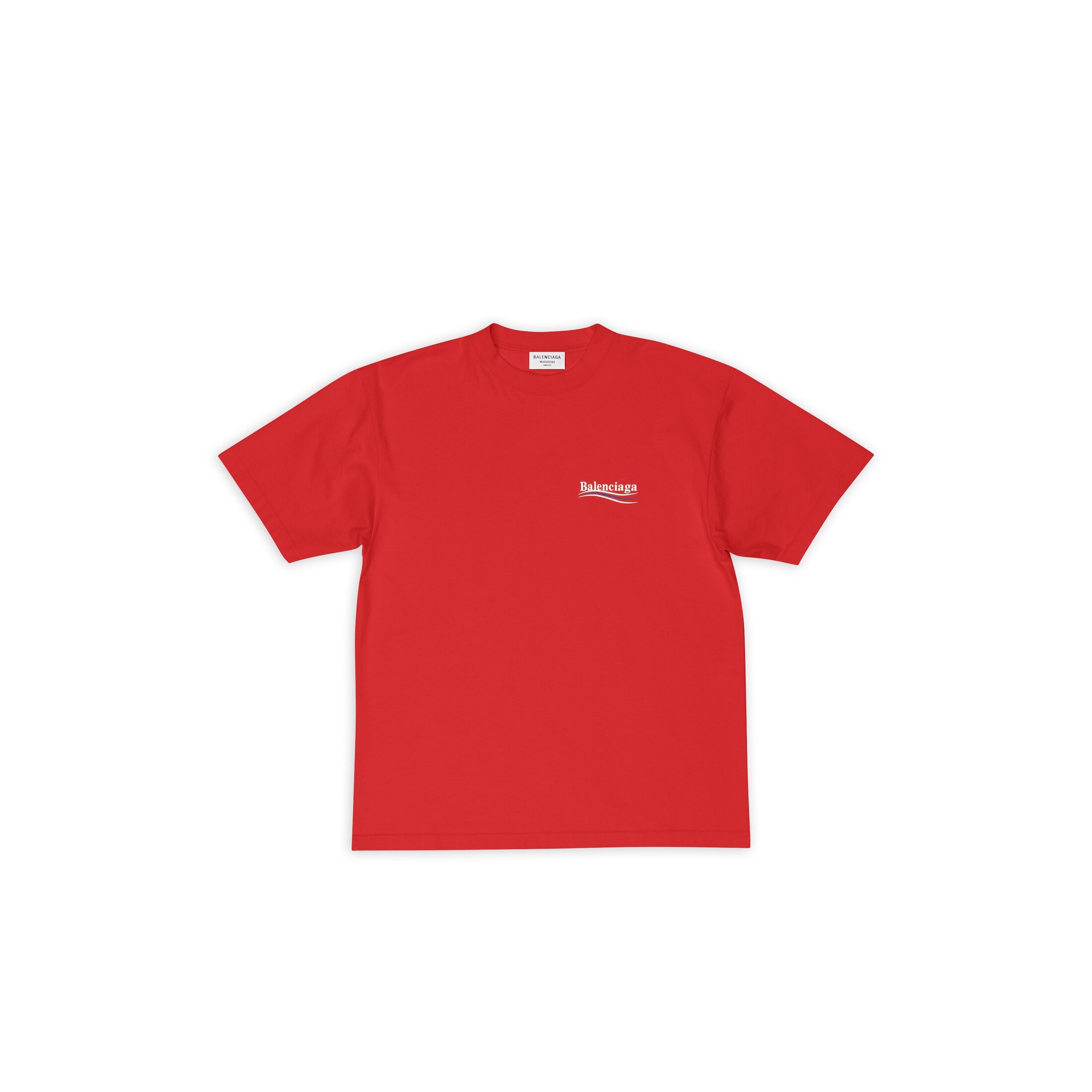 Balenciaga Political Campaign T-Shirt Large Fit - Red - Men's - - Cotton