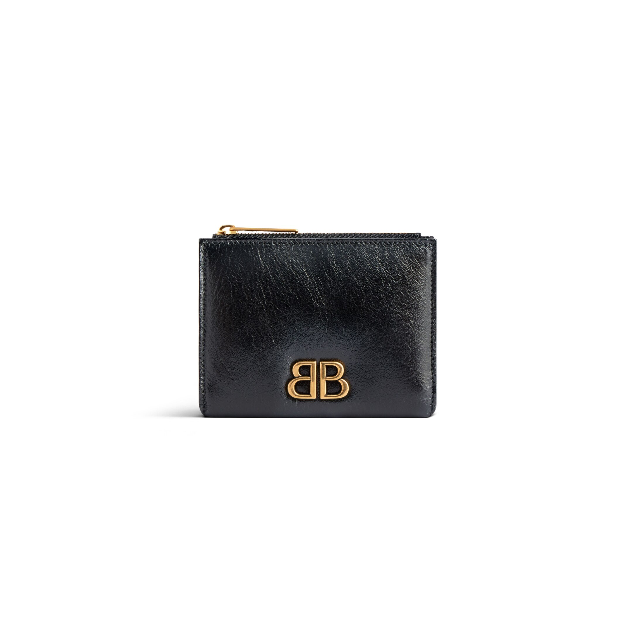 Balenciaga Monaco Bifold Wallet - Black - Woman - Lambskin