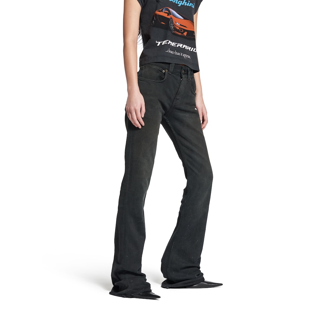 新作★BALENCIAGA★ スリムフィット BOOTCUT パンツ 838692TSWC3 バレンシアガ スリム フィット ブーツカット パンツ 