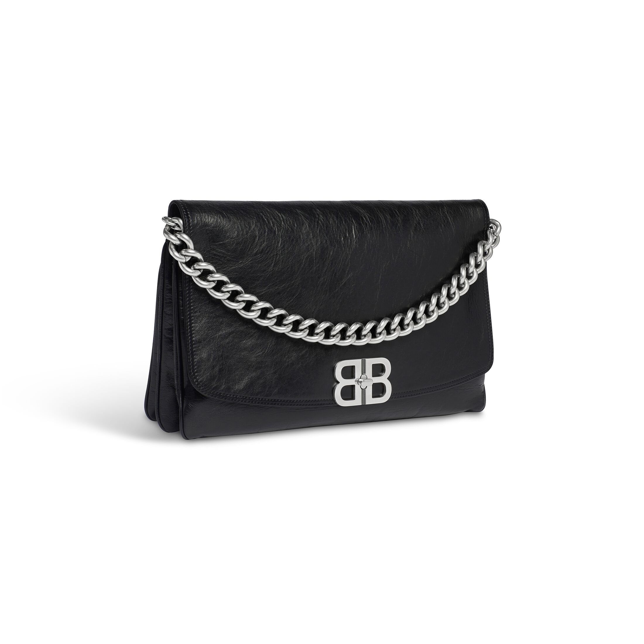 Women's Bb Soft Large Flap Bag in Black | Balenciaga US