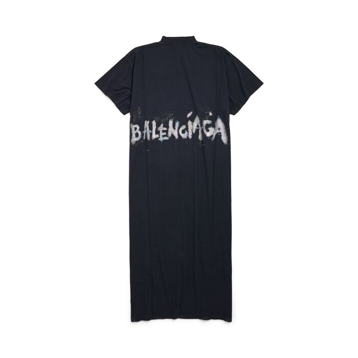 balenciaga nail polish maxi t-shirt dress