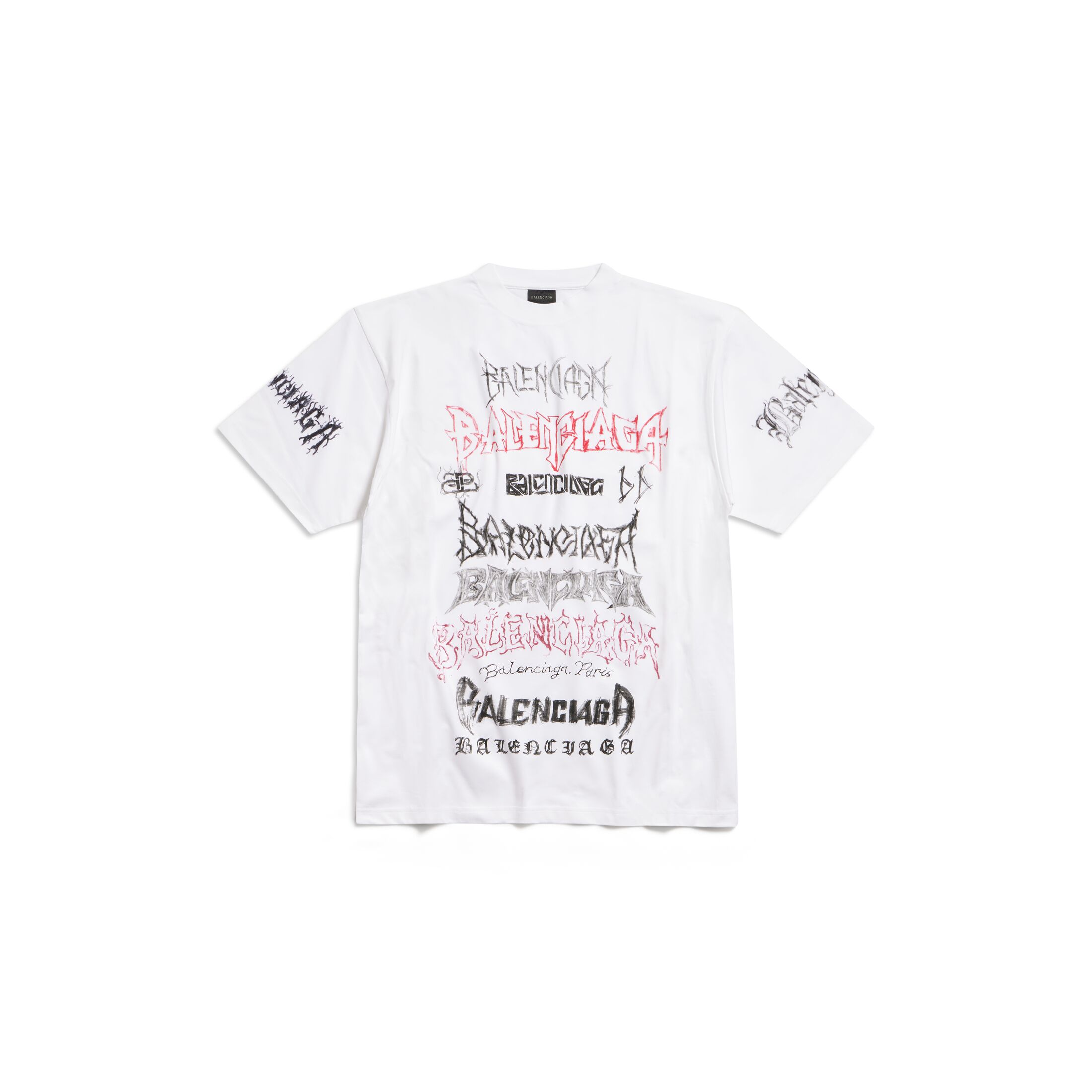 Diy Metal T-shirt Large Fit in White/black/red | Balenciaga US