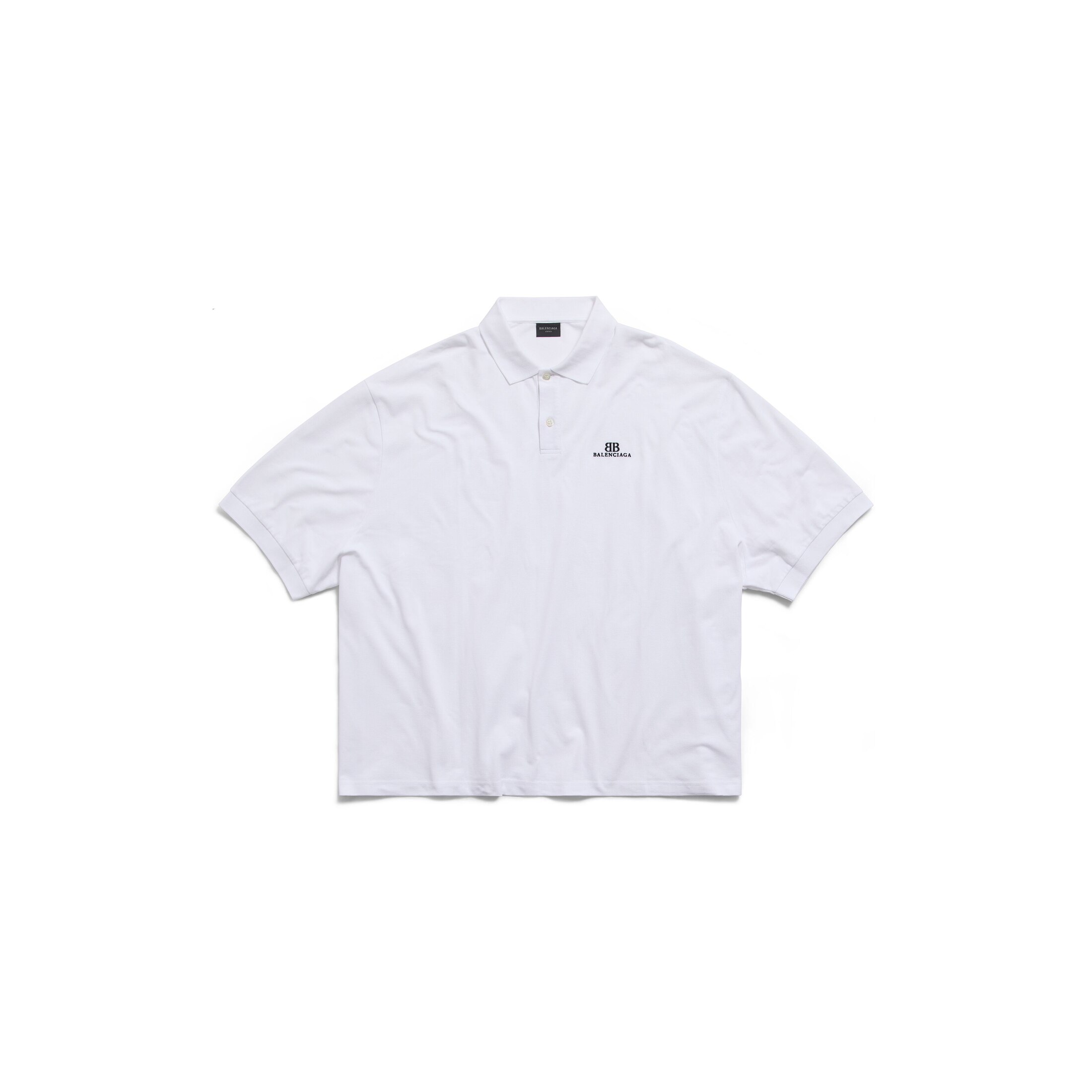 BB Classic Balenciaga Polo Shirt Oversized - White - Unisex - - Cotton
