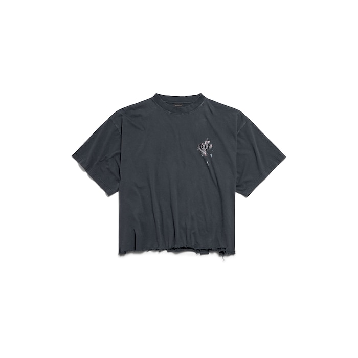balenciaga nail polish cropped t-shirt