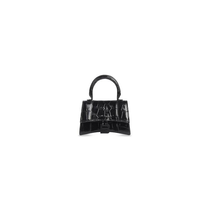 Balenciaga Shiny Croc Embossed Calfskin Hourglass Chain Bag (SHF-ZdcMW –  LuxeDH