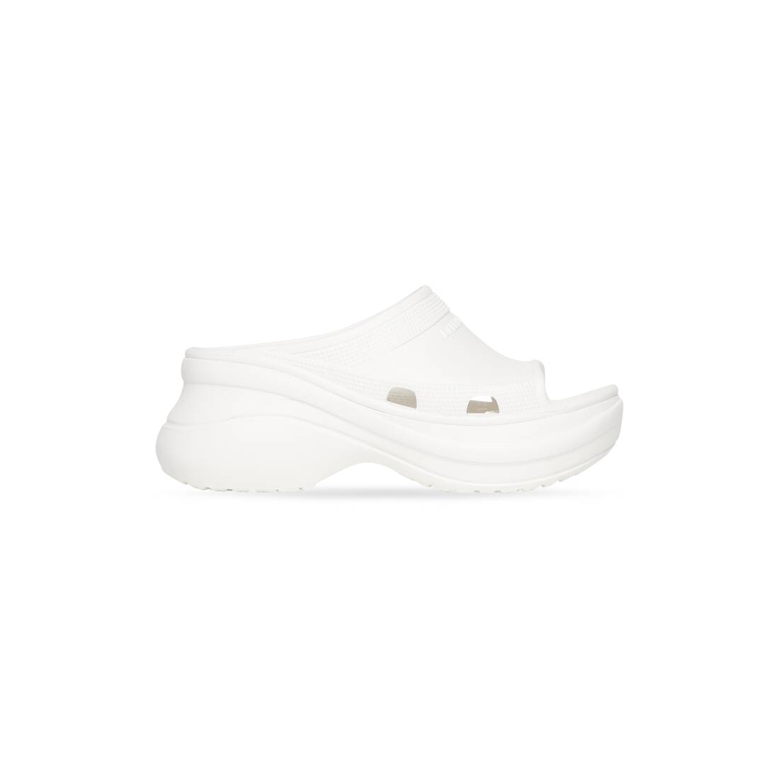 Womens Pool Crocs Slide Sandal in White  Balenciaga US