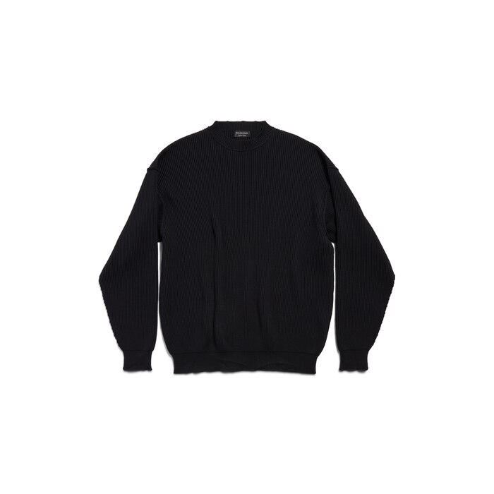 stretched crewneck sweater