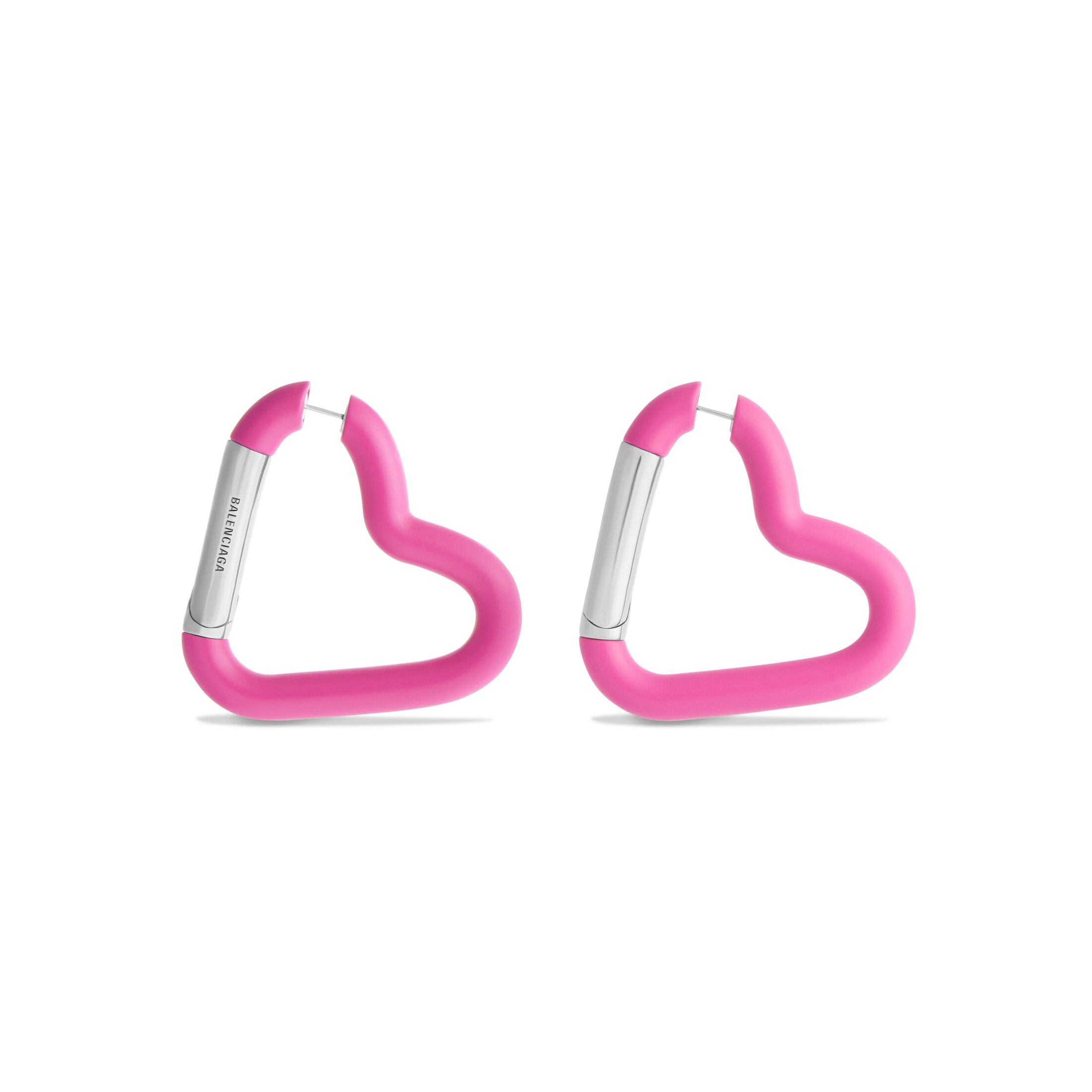 Balenciaga Love Clip Earrings - Pink - Woman - Aluminum, Brass