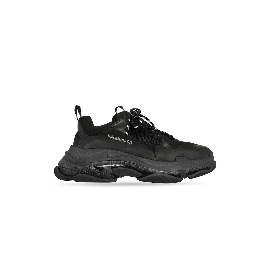 Men's Triple S Sneaker Clear Sole in Black