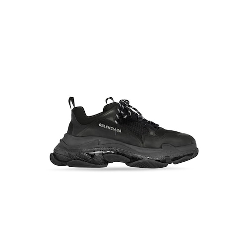 balenciaga triple s black distressed