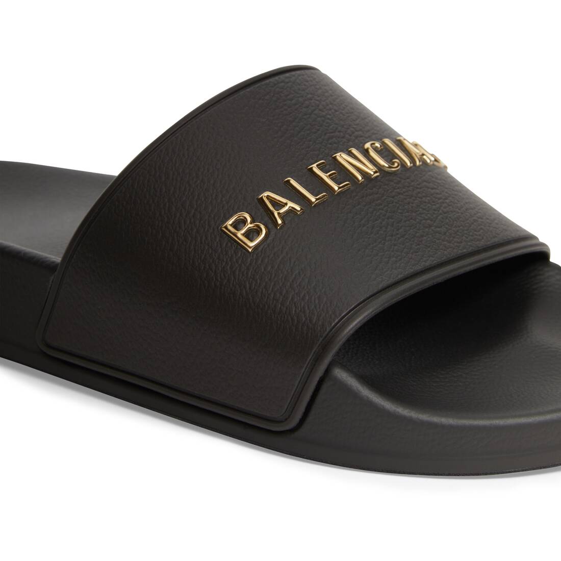 Balenciaga Pool Slides Black Chrome Logo Mens  565826W1S8C1081  US