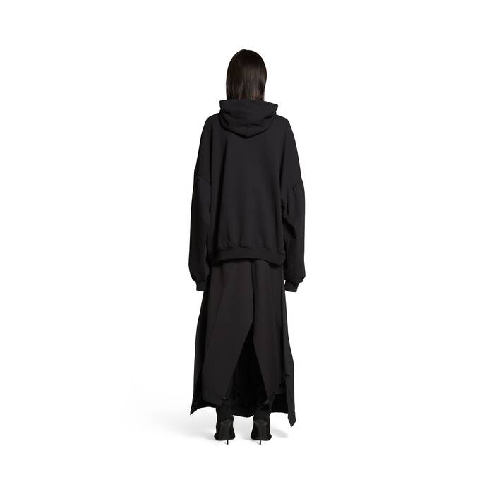 Back Flip Round Hoodie Oversized in Black/white | Balenciaga US