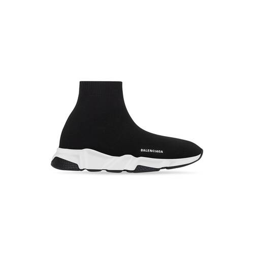 Kids - Speed Recycled Knit Sneaker in Black/white | Balenciaga US