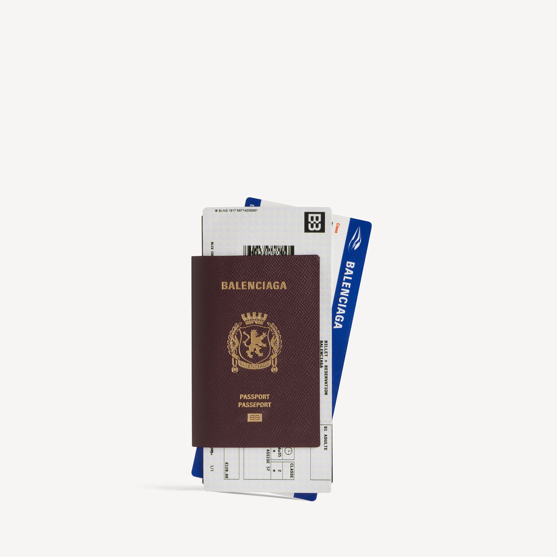 Balenciaga Passport Long Wallet 2 Tickets - Red - Man - Calfskin, Cellulose, Polyurethane