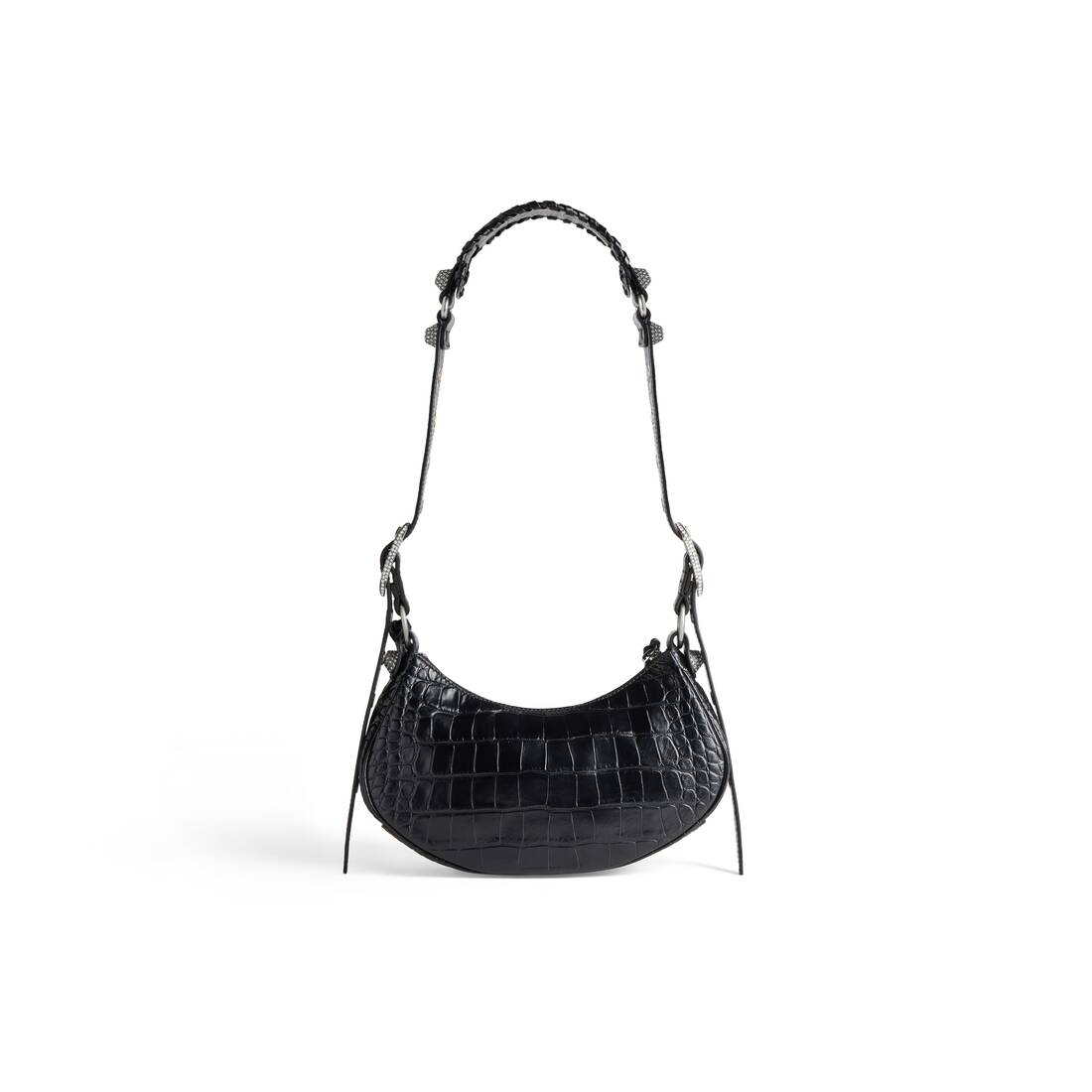 Women's Le Cagole Xs Shoulder Bag Crocodile Embossed With Rhinestones ...