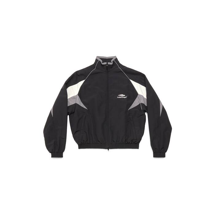 3b Sports Icon Regular Tracksuit Jacket in Black | Balenciaga US