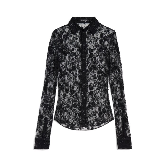 embroidered fitted shirt