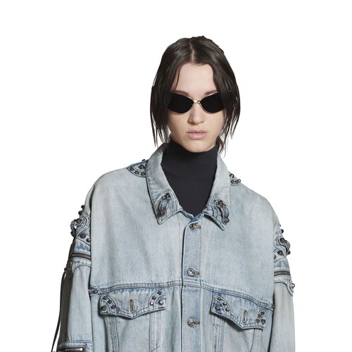 Cagole Oversized Jacket in Blue | Balenciaga US