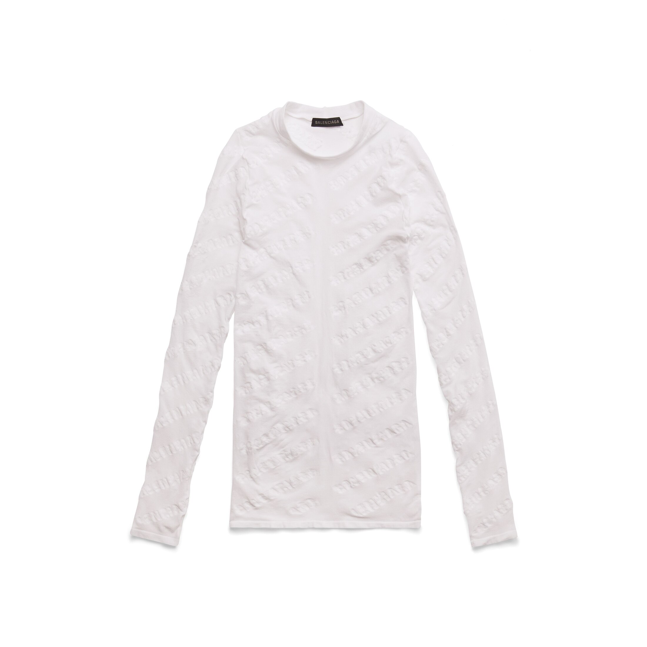 Balenciaga Mini Allover Logo Top - Weiss - Damen - M - Polyamid, Polypropylen & Elastan