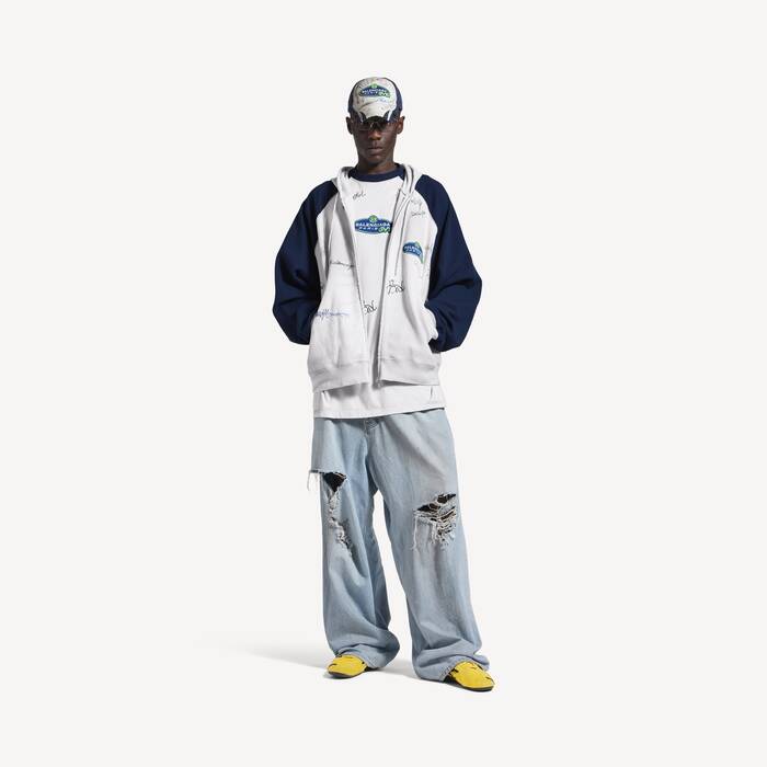 banana hoodie插肩廓形拉链连帽卫衣