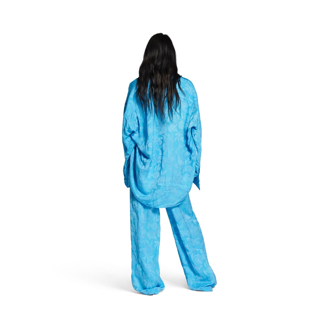Tシャツ・カットソー BALENCIAGA SS25 L/S COCOON SHIRT (814121TRLD5 2135) Cocoon Shirt in Sky Blue | Balenciaga US
