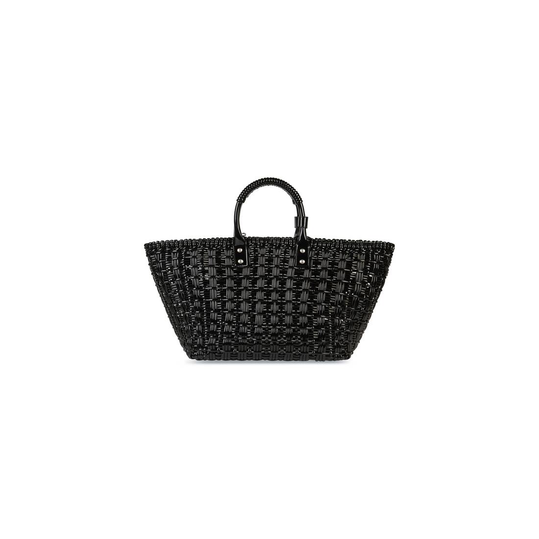 Women's Bistro Small Basket With Strap in Black | Balenciaga US