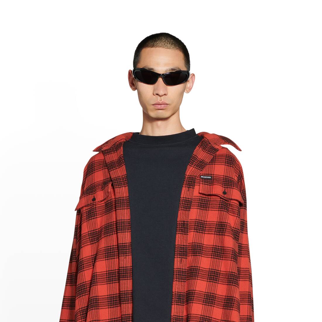 Trompe L'œil Shirt Oversized in Red