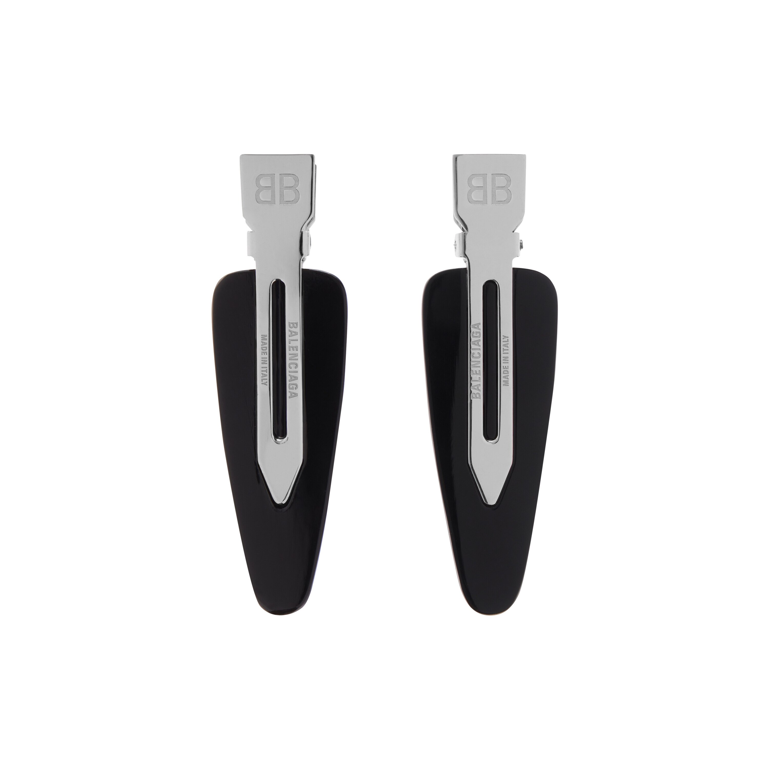 【Balenciaga】 XXL embellishedセットオブ 2 hair clips XXL embellished set of 2 hair clips in silver - Balenciaga