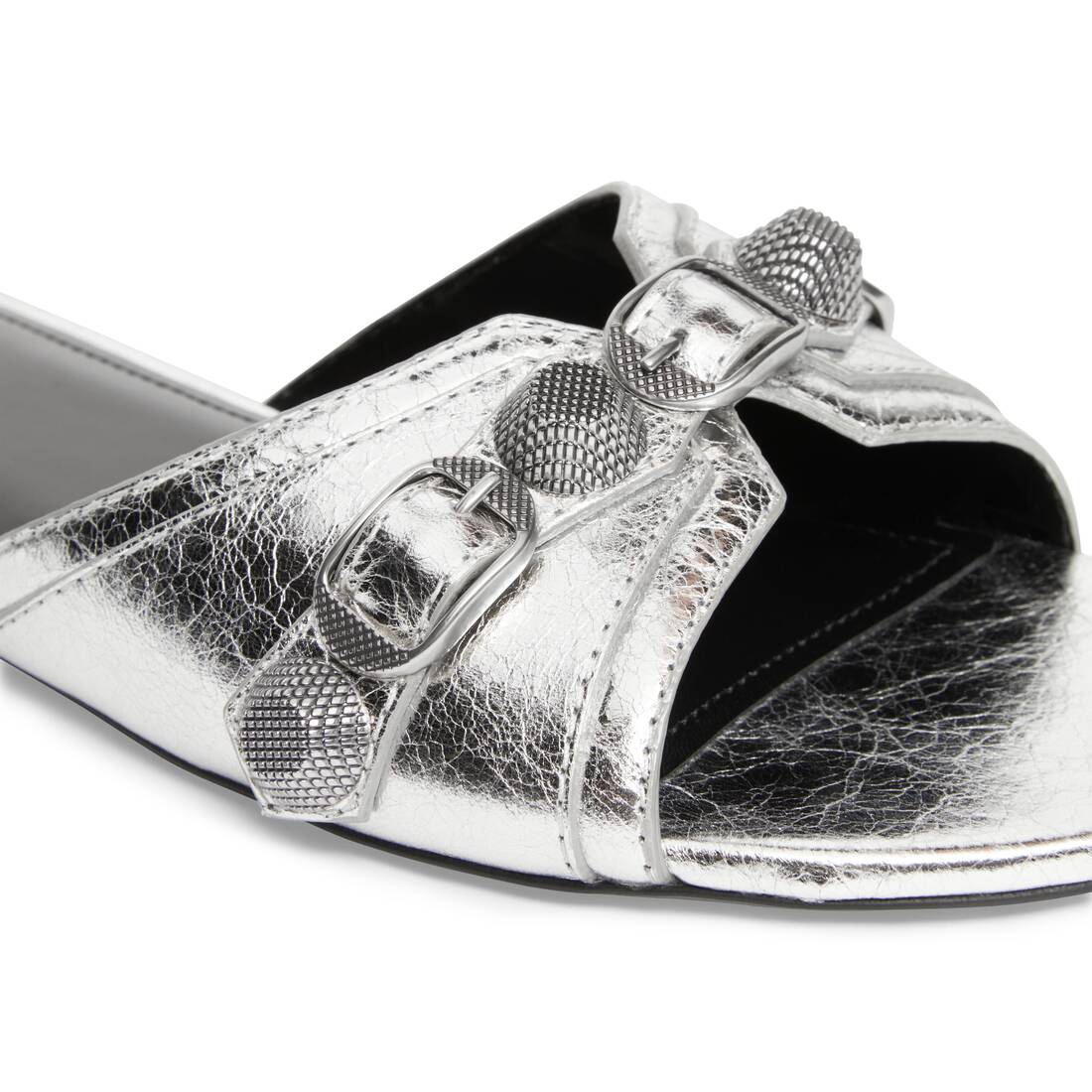 Women's Cagole Sandal Metallized in Silver