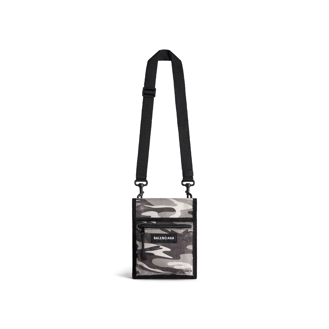 Balenciaga Printed Leather Bag Strap in Black