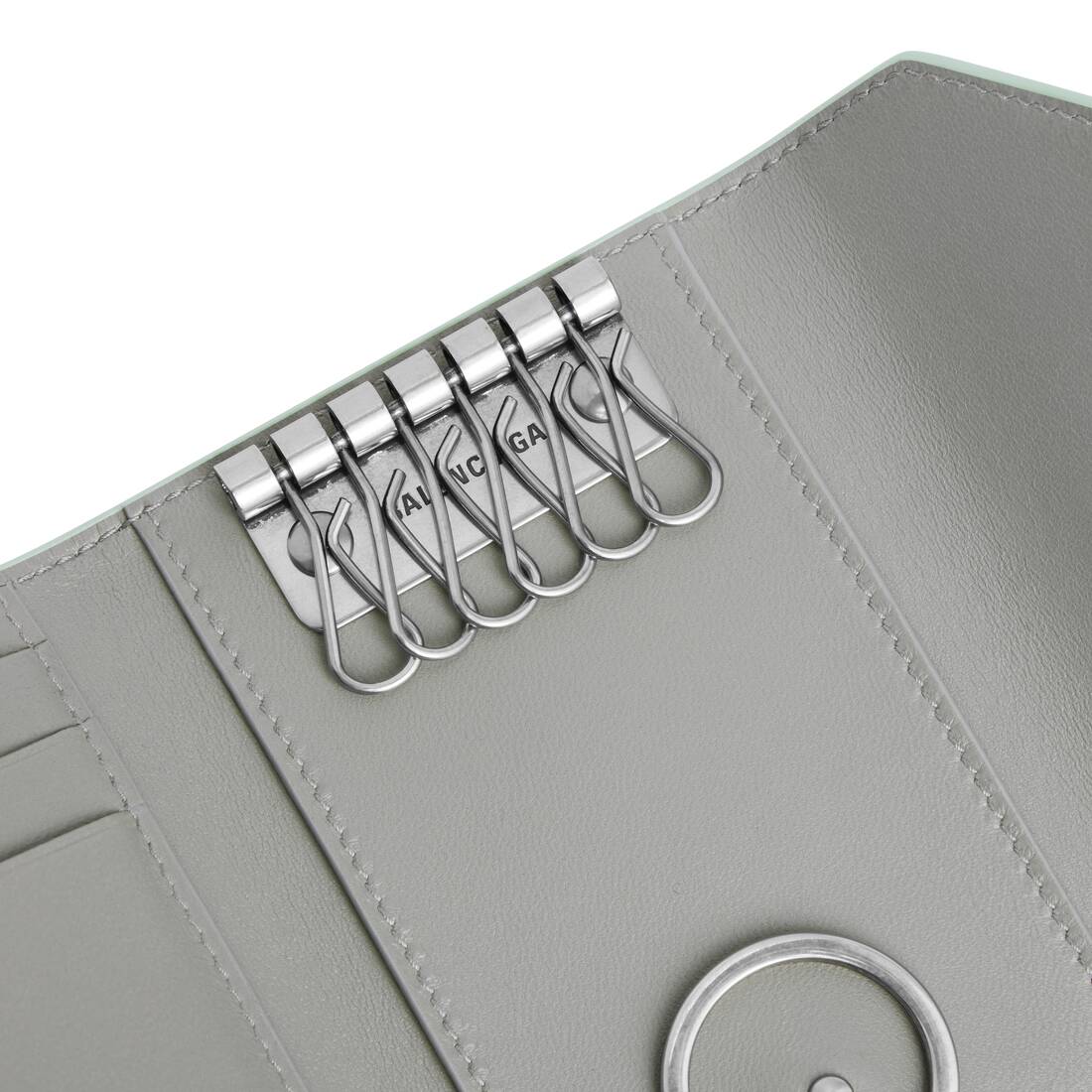 여성 일본 독점 -미네랄 그린의 스플릿 링이있는 봉투 키 케이스