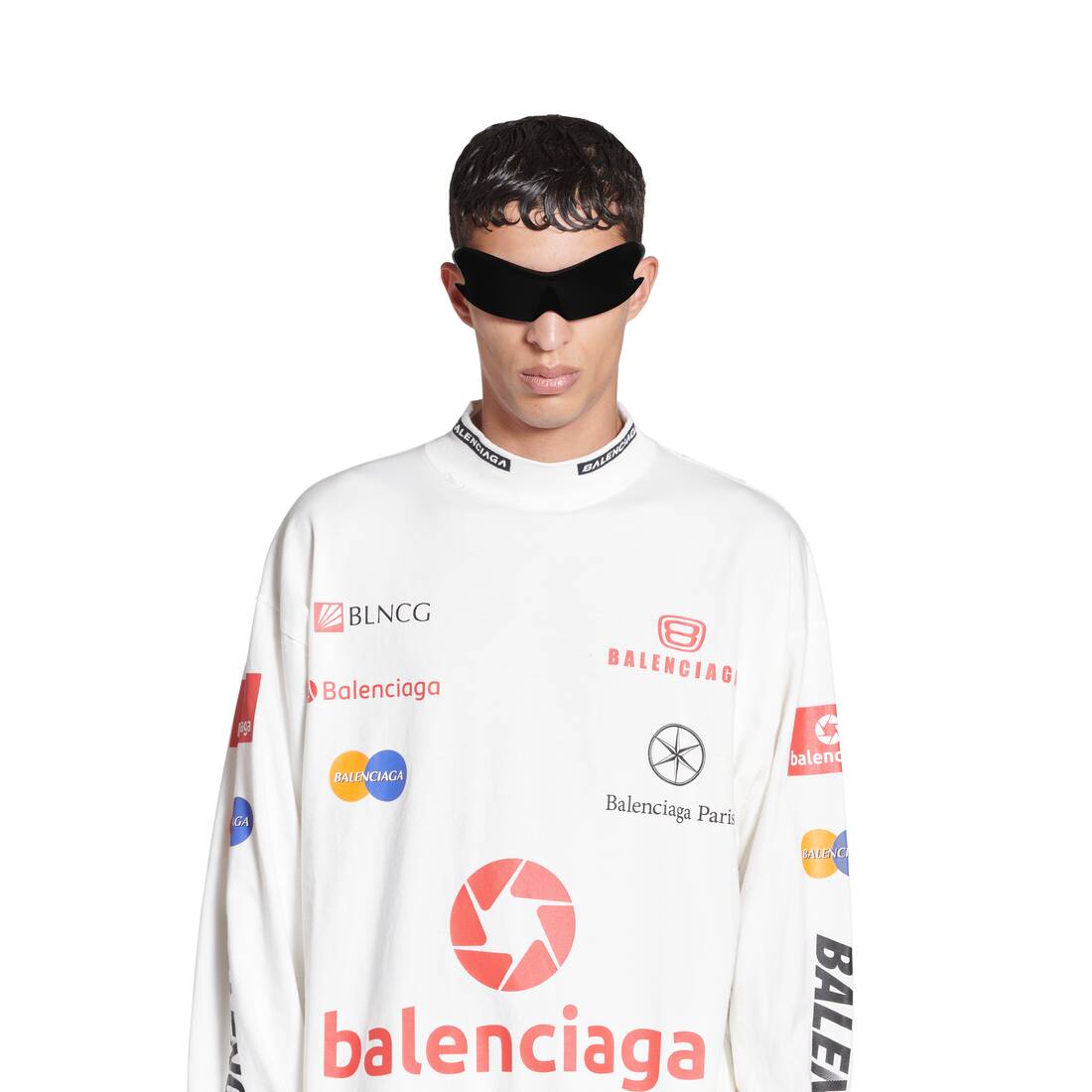 Balenciaga Top League Long-Sleeve T-Shirt - White