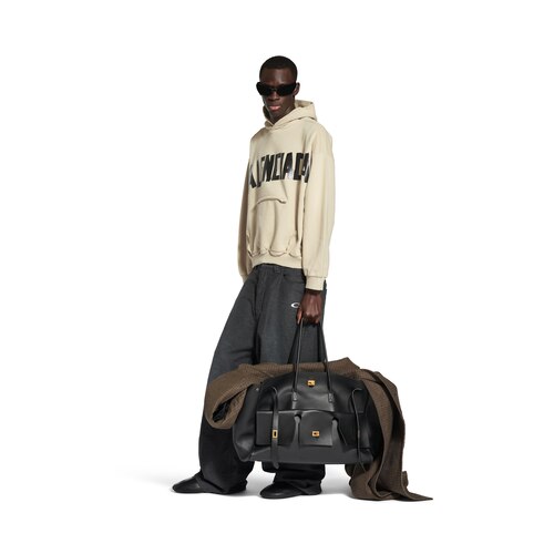 tape type ripped pocket hoodie