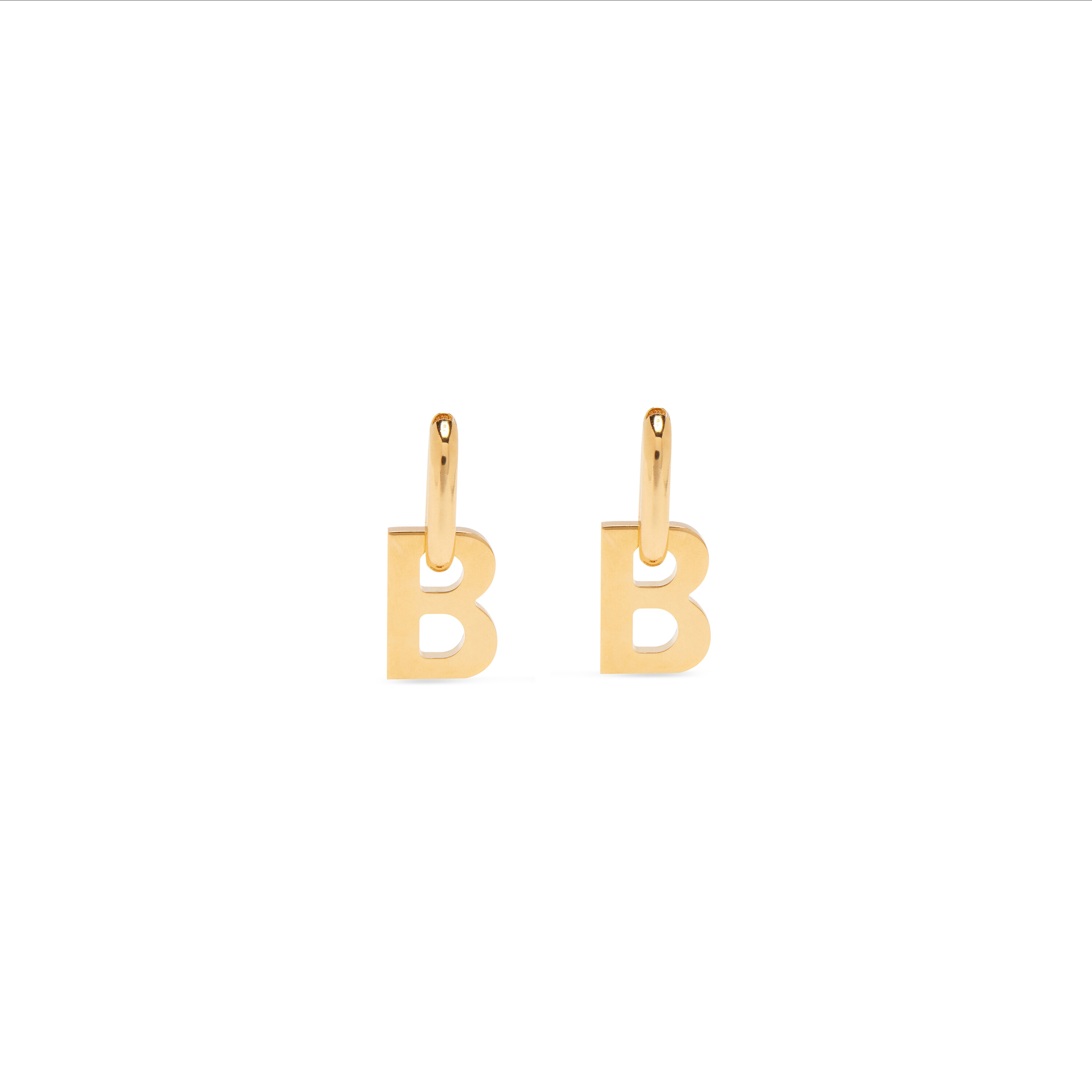 Balenciaga Gold XL B Chain Earrings  SSENSE