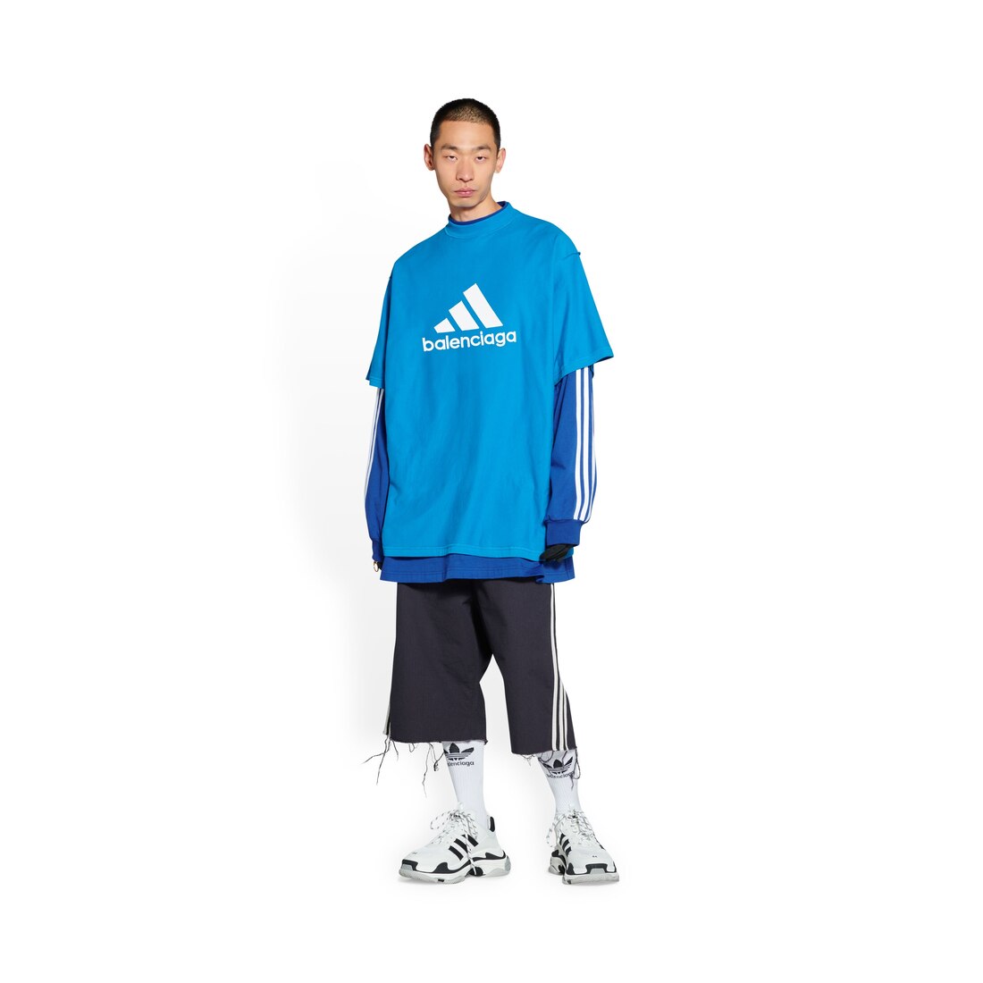 Balenciaga / Adidas T-shirt Oversized in Blue | Balenciaga US